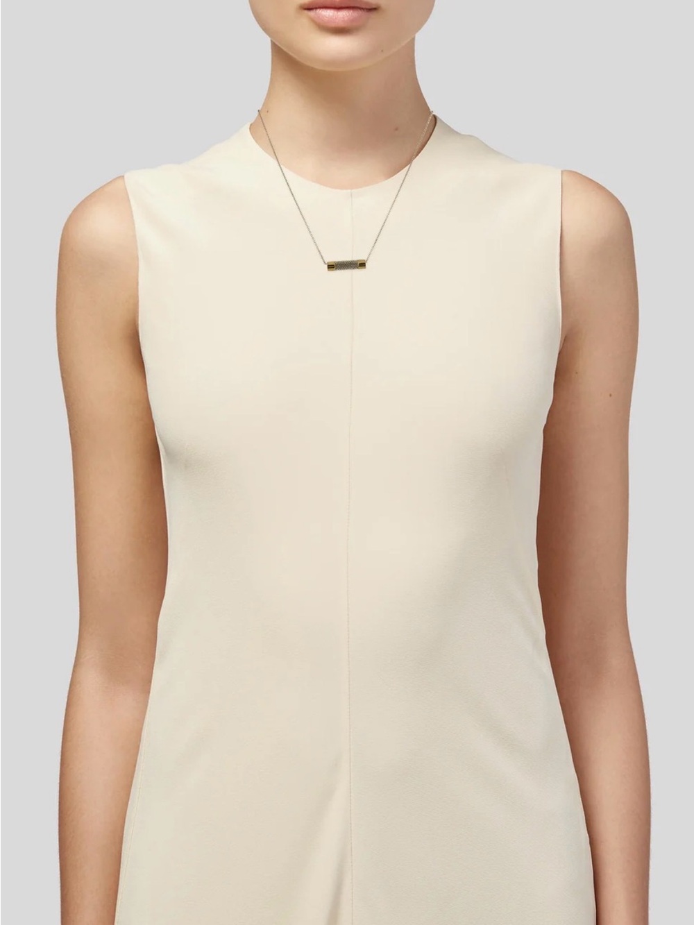 Michael Kors Gold Tone Crystal Pavé City Barrel Pendant Necklace - Picture 5 of 6